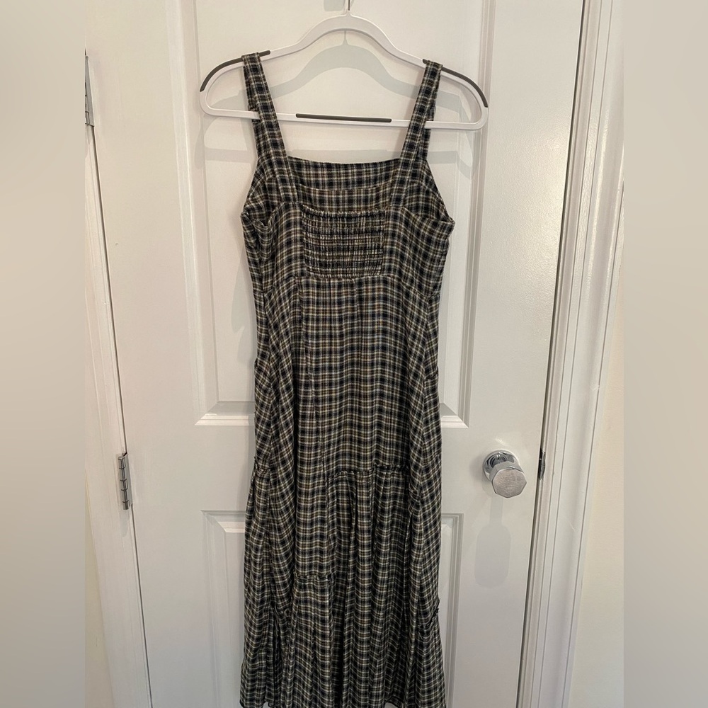 Urban Outfitters BDG Plaid Asymmetrical Patchwork Maxi Dress - Picture 4 of 6